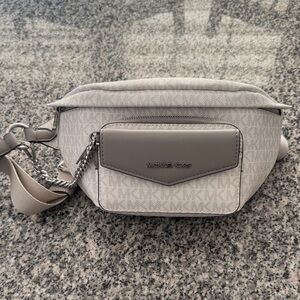 Michael Kors Cream and Gray Crossbody Bag